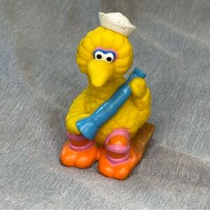 Vintage Sesame Street Big Bird  Sailor Bath Toy Figure 3.5 Inch